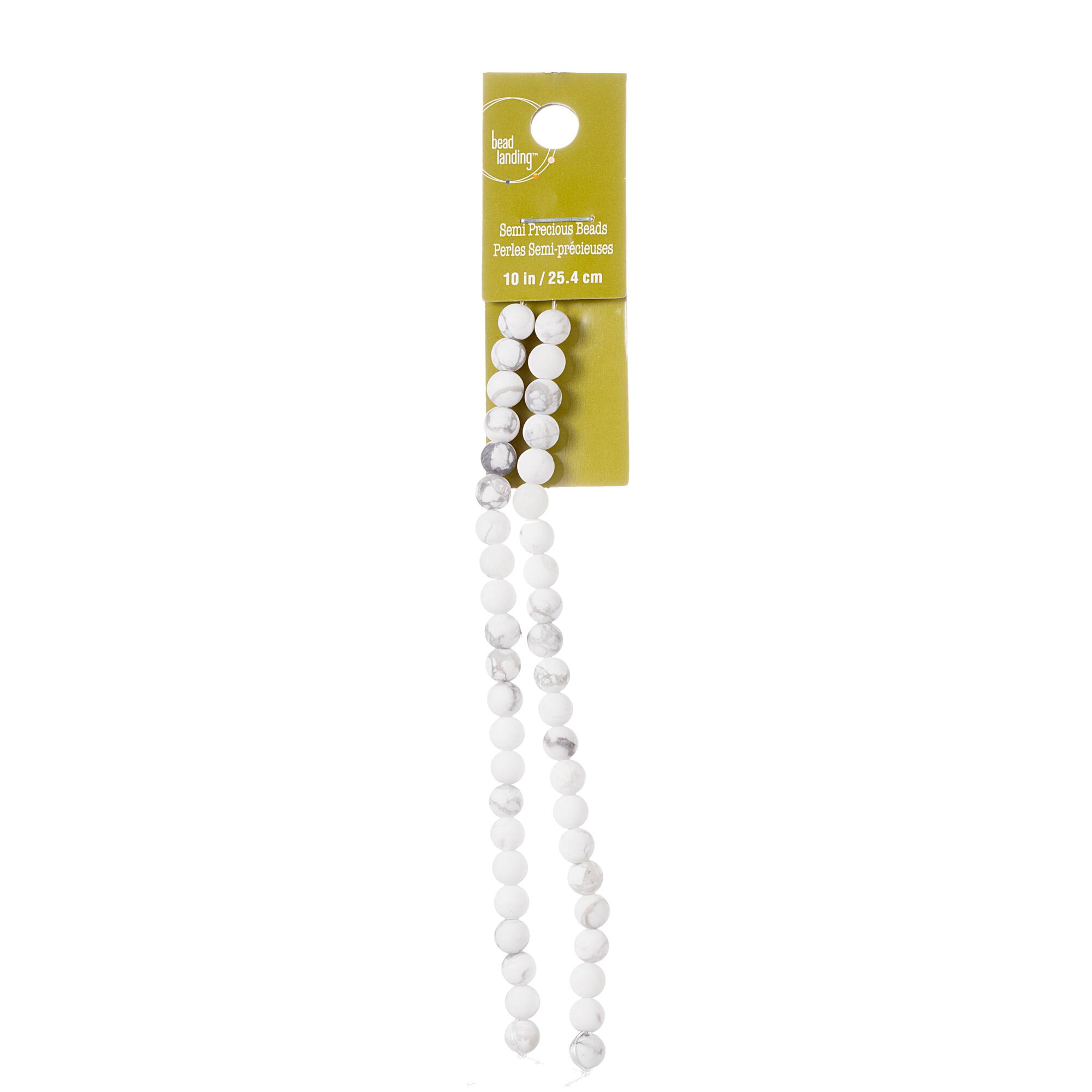 Matte White & Gray Howlite Round Beads, 6mm by Bead Landing™